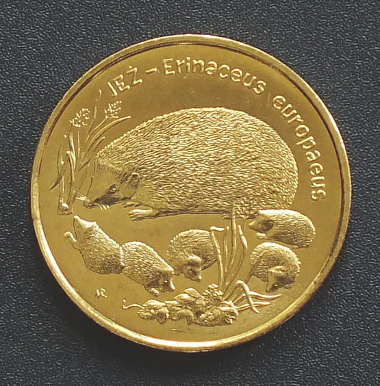 2 zł Jeż (łac. Erinaceus europaeus)