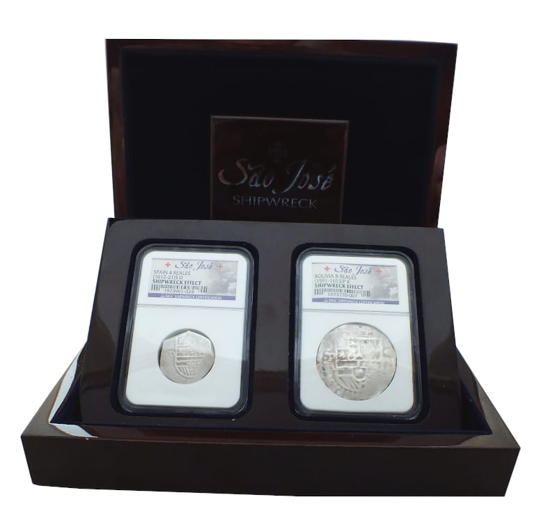 Sao Jose Shipwreck Spain 4 reales (1612-21) Bolivia 8 reales (1591-1631)