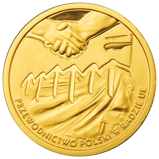 Moneta 100 zł Przewodnictwo Polski w Radzie UE