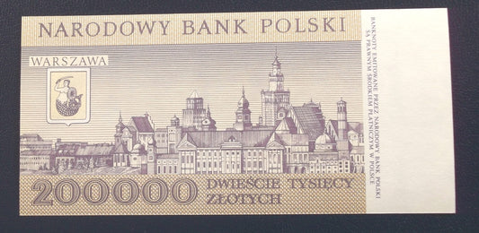 200000 zł Warszawa 1989 UNC